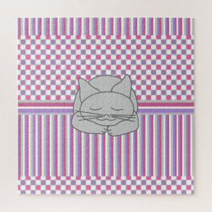 Slaapgrijze kat legpuzzel