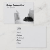 Slaapgrijze kat op witte frisdrank visitekaartje (Voorkant / Achterkant)