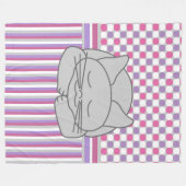 Slaapgrijze kat patroonplaat fleece deken (Voorkant (Horizontaal))