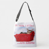 Slaapgrijze keuken in een heldere rode mand crossbody tas (Achterkant)