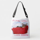 Slaapgrijze keuken in een heldere rode mand crossbody tas (Voorkant)