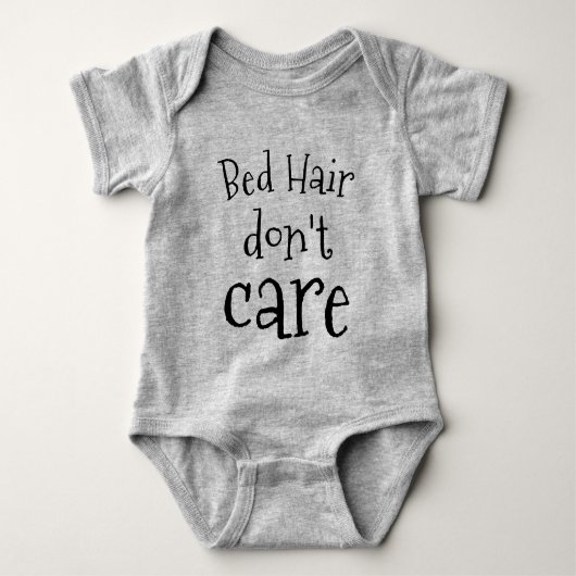 Slaaphaar, het maakt niet uit Handlettering Funny Romper (Voorkant)