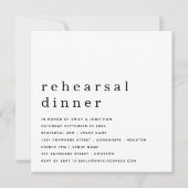 Slaaphedendaagse zwarte witte repetitie Dinner Inv Kaart (Voorkant)