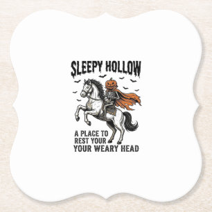 Slaapholle Reiters Zonder Hoofd Vintage Halloween Kartonnen Onderzetters