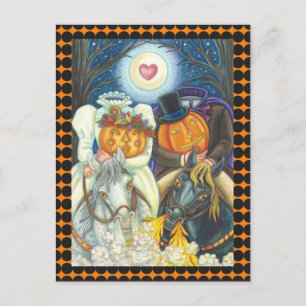 SLAAPHOLLOW WEDDING, HOOFDLEZEN HORSEMAN HALLOEEN BRIEFKAART