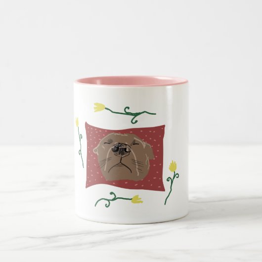 Slaaphond, Franse buldog Tweekleurige Koffiemok (Center)