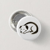 Slaaphond – Inktborstel op Comfort Ronde Button 3,2 Cm (Voorkant /achterkant)