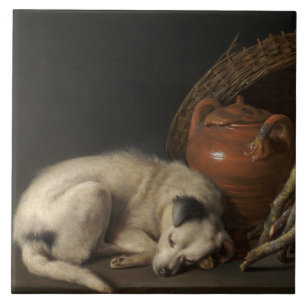  slaaphond van Gerrit Dou Tegeltje