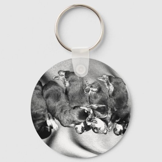 slaaphoofdrottweiler-puppies sleutelhanger (Voorkant)