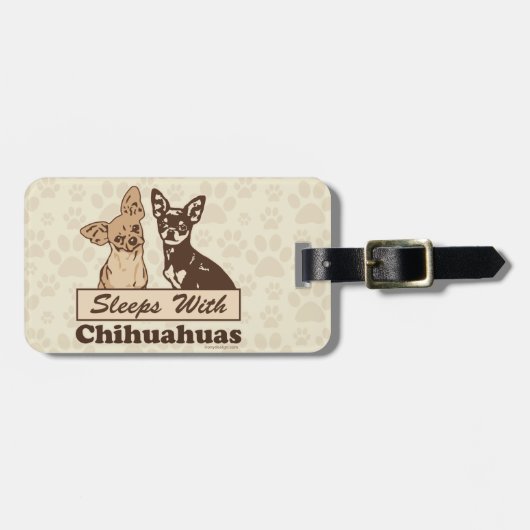 Slaapjes met Chihuahuas Bagagelabel (Voorkant horizontaal)