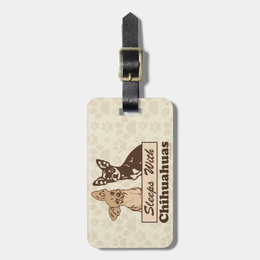 Slaapjes met Chihuahuas Bagagelabel (Voorkant verticaal)