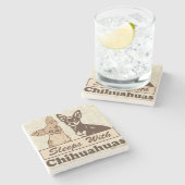 Slaapjes met Chihuahuas Dog Stenen Onderzetter (Zijkant)