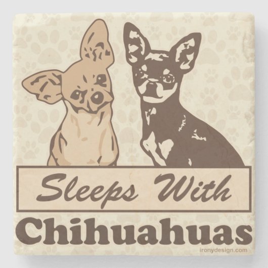 Slaapjes met Chihuahuas Dog Stenen Onderzetter (Voorkant)