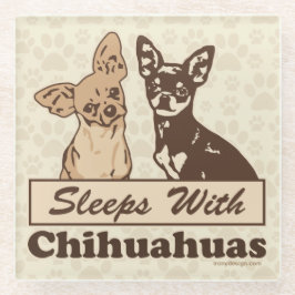 Slaapjes met Chihuahuas Glazen Onderzetter