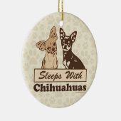 Slaapjes met Chihuahuas Keramisch Ornament (Rechts)