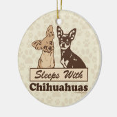 Slaapjes met Chihuahuas Keramisch Ornament (Links)