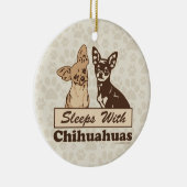 Slaapjes met Chihuahuas Keramisch Ornament (Rechts)
