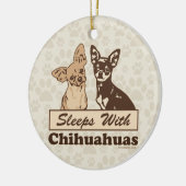 Slaapjes met Chihuahuas Keramisch Ornament (Links)