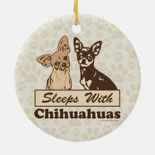 Slaapjes met Chihuahuas Keramisch Ornament (Achterkant)