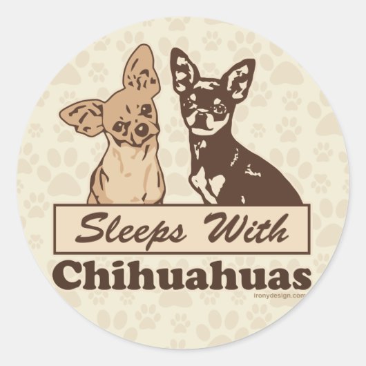 Slaapjes met Chihuahuas Ronde Sticker (Voorkant)