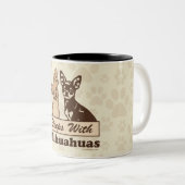 Slaapjes met Chihuahuas Tweekleurige Koffiemok (Voorkant rechts)
