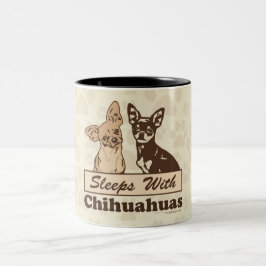 Slaapjes met Chihuahuas Tweekleurige Koffiemok