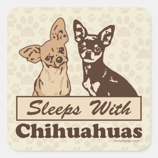 Slaapjes met Chihuahuas Vierkante Sticker (Voorkant)