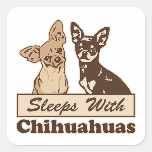 Slaapjes met Chihuahuas Vierkante Sticker (Voorkant)