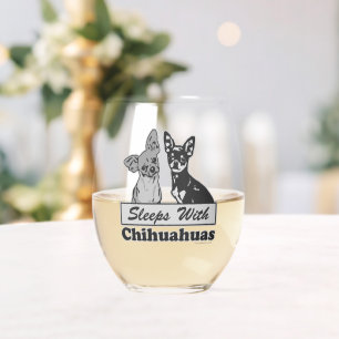 Slaapjes met Chihuahuas Wijnglas Zonder Voet