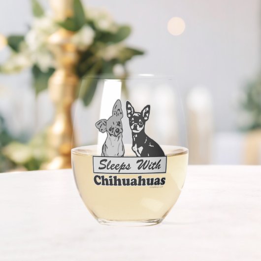 Slaapjes met Chihuahuas Wijnglas Zonder Voet (Insitu (Huwelijk))
