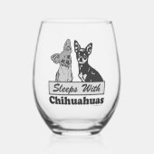 Slaapjes met Chihuahuas Wijnglas Zonder Voet (Voorkant)