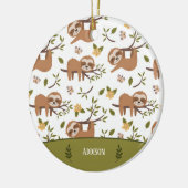 Slaapjes met klautertjes op Kind kerstmis Keramisch Ornament (Links)