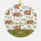 Slaapjes met klautertjes op Kind kerstmis Keramisch Ornament (Achterkant)