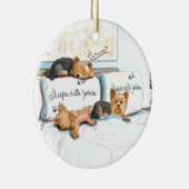 Slaapjes met Yorkies van Catia Cho Keramisch Ornament (Rechts)