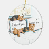 Slaapjes met Yorkies van Catia Cho Keramisch Ornament (Links)