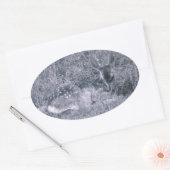 Slaapjong hert ovale sticker (Envelop)