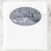 Slaapjong hert ovale sticker (Tas)