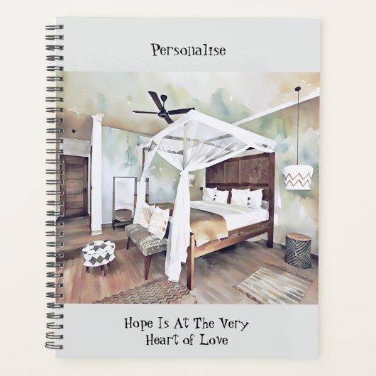 Slaapkamer Decor Hope Love Quote Journal Planner (Voorkant)