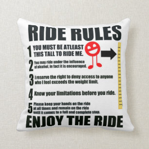 Slaapkamer Innuendo Funny Ride Rules Kussen
