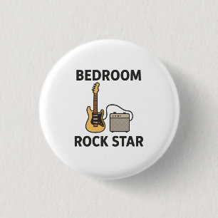 Slaapkamer Rockster Gitaar & Versterker Ontwerp vo Ronde Button 3,2 Cm