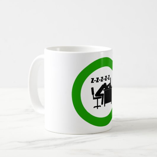 Slaapkantoor Arbeidskoffee Mok (Voorkant links)