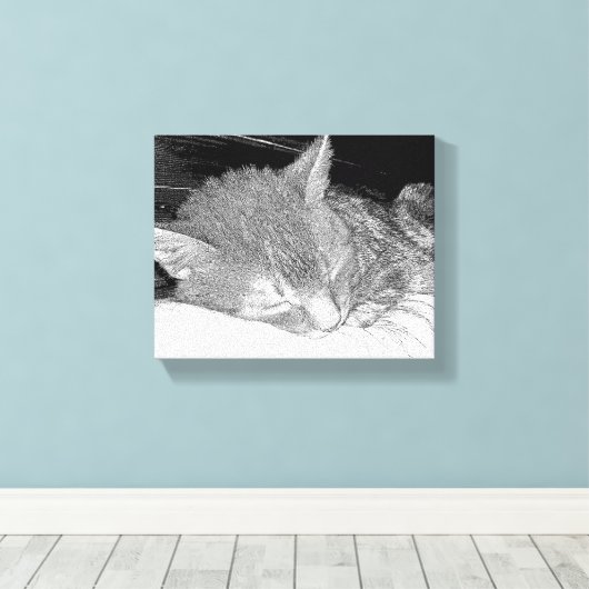 Slaapkat Canvas Afdruk (Insitu (Houten vloer))