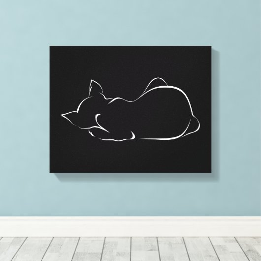 Slaapkat Canvas Afdruk (Insitu (Houten vloer))