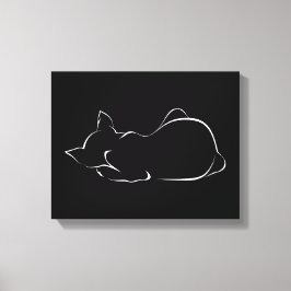 Slaapkat Canvas Afdruk