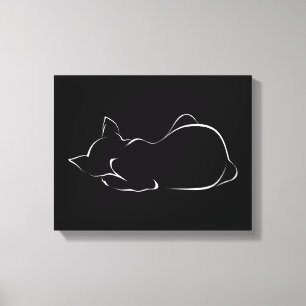 Slaapkat Canvas Afdruk