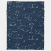 Slaapkat Fleece Deken – Knus Kat Patroon (Voorkant)