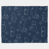 Slaapkat Fleece Deken – Knus Kat Patroon (Voorkant (Horizontaal))