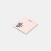 Slaapkat Grijs Muis Roze Plaknotities Post-it® Notes (Schuin)