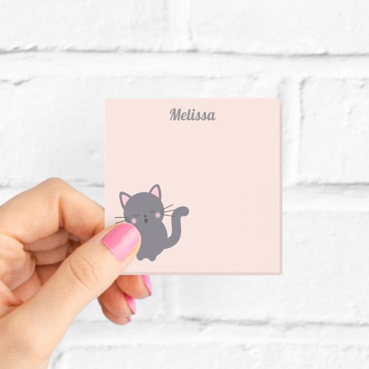 Slaapkat Grijs Muis Roze Plaknotities Post-it® Notes
