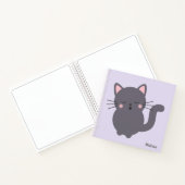 Slaapkat Grijs Personaliseerd Notitieboek Paars (Binnen)